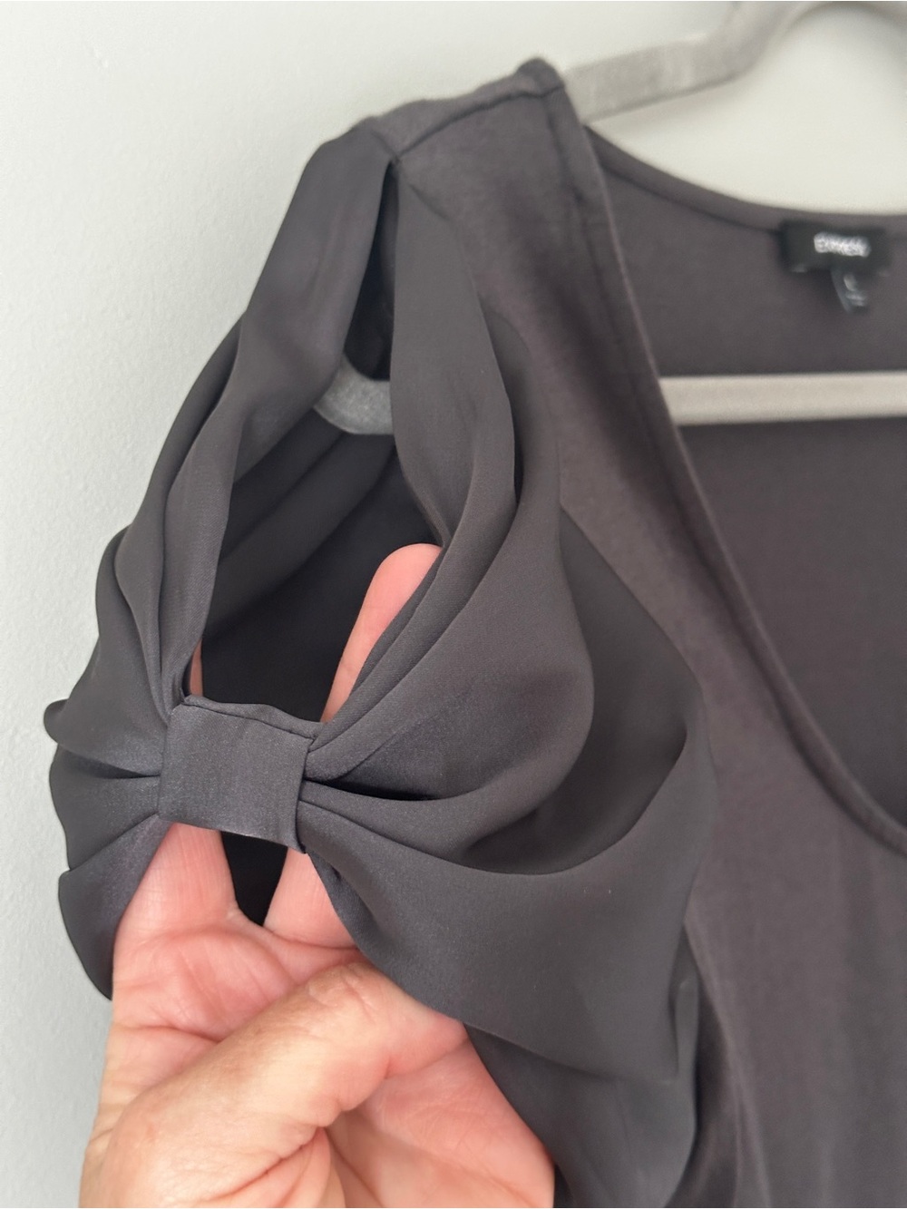 Express Black Bow Sleeve Tank